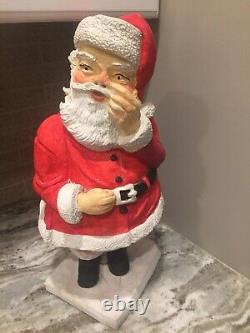 Christmas 19 Santa Claus Plaster Chalkware Statue Figure
