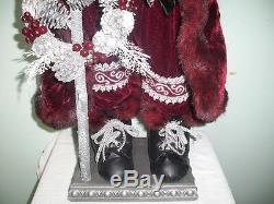 Christmas 4ft. Merriment Santa Clause Resin Figure Handcrafted High Qlty Velvet