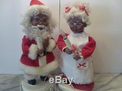 Christmas Animated African Black Mr. And Mrs. Santa Claus XL RARE