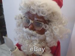 Christmas Animated African Black Mr. And Mrs. Santa Claus XL RARE