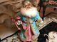 Christmas Coastal Santa Claus 25 Turquoise With Coral And Seashells Excellent
