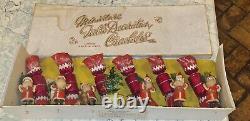 Christmas England Santa Claus Figure & Crackers Set Mint in Box Rare