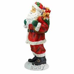 Christmas Eve with Jolly Old Santa Claus Sculpture 32 Handmade Statue