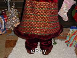 Christmas Gift 4 ft. Santa Claus Figure Detailed W. Rich Handcrafted Vest Fabric