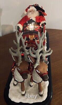 Christmas Holiday Creations Animated Santa Claus Reinderr WithSleigh Works VTG