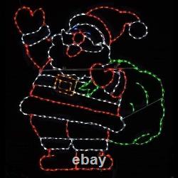 Christmas Outdoor Decoration LED Jolly Happy Santa Claus with Gifts Yard Art