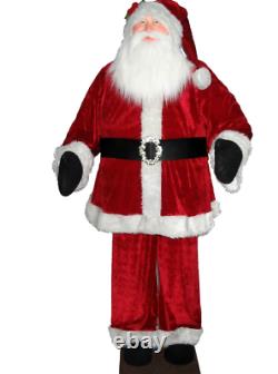 Christmas Real Life size 6 ft. Red Velvet Standing or Sitting Santa Calus