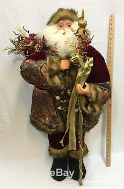 Christmas Santa Claus 36 Figure Figurine St Nick Statue Decor Red Velvet