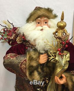 Christmas Santa Claus 36 Figure Figurine St Nick Statue Decor Red Velvet