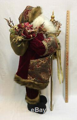 Christmas Santa Claus 36 Figure Figurine St Nick Statue Decor Red Velvet