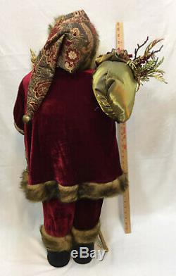 Christmas Santa Claus 36 Figure Figurine St Nick Statue Decor Red Velvet