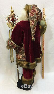 Christmas Santa Claus 36 Figure Figurine St Nick Statue Decor Red Velvet