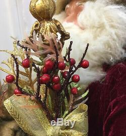 Christmas Santa Claus 36 Figure Figurine St Nick Statue Decor Red Velvet