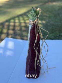 Christmas Santa Claus Cypress Knee Stump 15 Folk Art 90s Decor Signed Louisiana