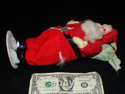 Christmas Santa Claus Figure Vintage Japan Clay Face Mica c931