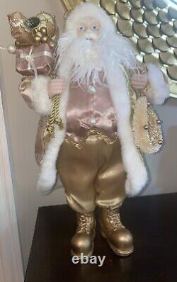 Christmas Santa Claus Gold Doll Figurine Statue Tabletop Decor 19