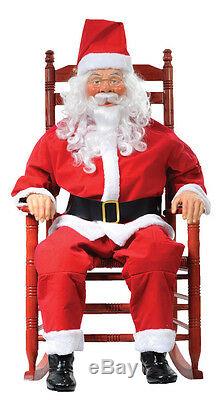 Christmas Santa Claus Rocking Decoration Prop Lifesize Talks And Sound