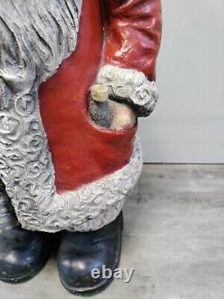Christmas Santa Claus Statue Vintage Signed 24Inch