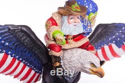 Christmas Santa Claus figurine Russian Ded Moroz handmade carved wood Eagle 12