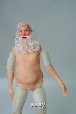 Christmas miniature figure 112 doll Santa Claus old man with white hair beard