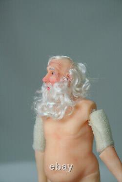 Christmas miniature figure 112 doll Santa Claus old man with white hair beard