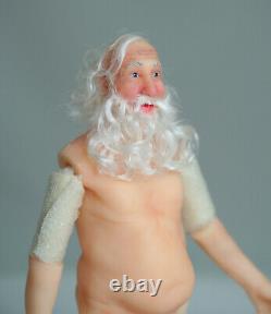 Christmas miniature figure 112 doll Santa Claus old man with white hair beard