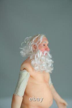 Christmas miniature figure 112 doll Santa Claus old man with white hair beard