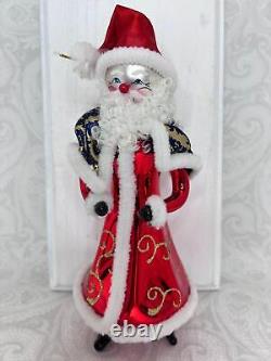 Christopher Radko 1996 Santa Claus Figurine Italy Italian Blown Glass Ornament