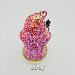 Christopher Radko Ino Schaller Santa Candy Container Figure Pink Belsnickle