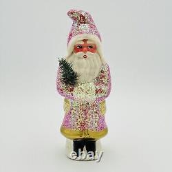 Christopher Radko Ino Schaller Santa Candy Container Figure Pink Belsnickle