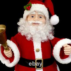 Classic Santa Claus & Lighted Bell / Animated / Vintage Christmas Figure