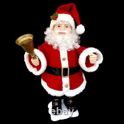 Classic Santa Claus & Lighted Bell / Animated / Vintage Christmas Figure