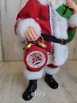 Clothique possible dreams running late clock RARE Xmas Santa Claus figure