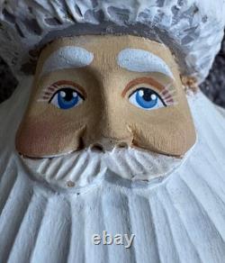 DED MOROZ Santa Claus Figurine 11 Hand Carved Wood RUSSIA Slavik Signed