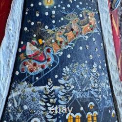 DED MOROZ Santa Claus Figurine 11 Hand Carved Wood RUSSIA Slavik Signed