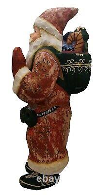 DEPT 56 Santa Claus Figure 24 Father Christmas Belsnickle Paper Mache Rustic