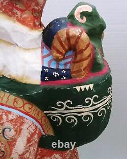 DEPT 56 Santa Claus Figure 24 Father Christmas Belsnickle Paper Mache Rustic