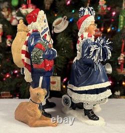 Danbury Mint PENN STATE Nittany Lions SANTA & MRS CLAUS Christmas Figures NCAA