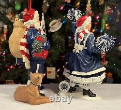 Danbury Mint PENN STATE Nittany Lions SANTA & MRS CLAUS Christmas Figures NCAA