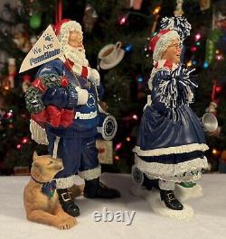 Danbury Mint PENN STATE Nittany Lions SANTA & MRS CLAUS Christmas Figures NCAA