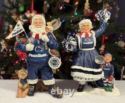 Danbury Mint PENN STATE Nittany Lions SANTA & MRS CLAUS Christmas Figures NCAA