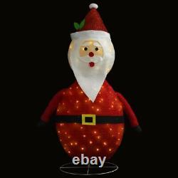 Decorative Christmas Santa Claus Figure LED Luxury Fabric 35.4inch