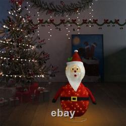 Decorative Christmas Santa Claus Figure LED Luxury Fabric 35.4inch