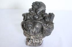 Decorative Silver Figure Santa Claus Made of 925 Silver #10546