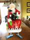 Dept 56 Large Paper Mache Santa Claus Sitting In Chair With Cat & Penguin 24t