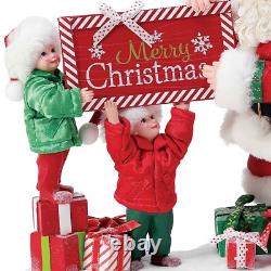 Dept. 56 Possible Dreams Santa Claus Figurine Merry Christmas Sign Kids 6013916