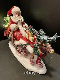 Dept 56 SANTA Through the Woods Possible Dreams Figure LED Christmas NIB 12x19