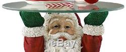 Design Toscano Hand Painted 21½ Santa Claus Sculptural Glass Topped Table