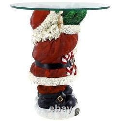 Design Toscano Santa Claus Sculptural Glass-Topped Holiday Table
