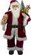 E76470 36 Traditional Standing Santa Claus Christmas Figure With Teddy Bear And